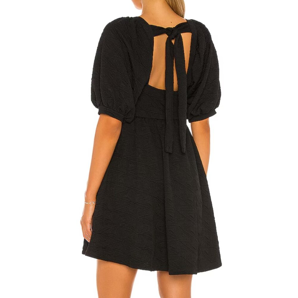 Free People Black Mini Dress Tie-Back Size M with pockets